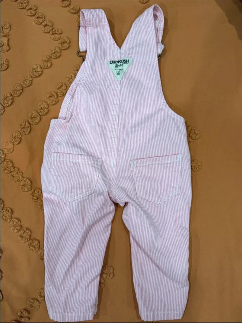 OshKosh B'gosh Light Pink Striped Overalls